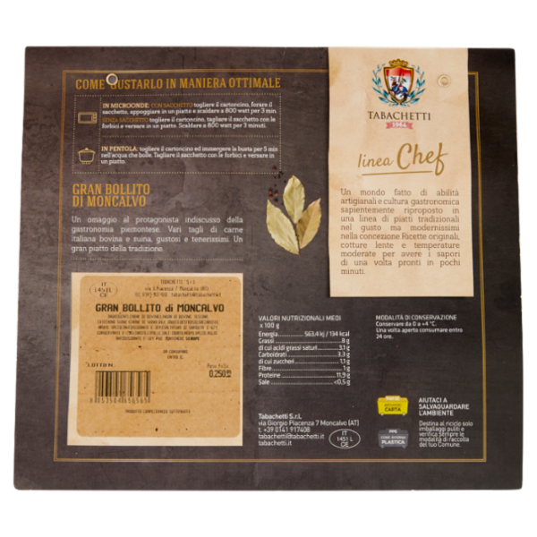 Tabachetti linea Chef Gran Bollito di Moncalvo 0,250 kg