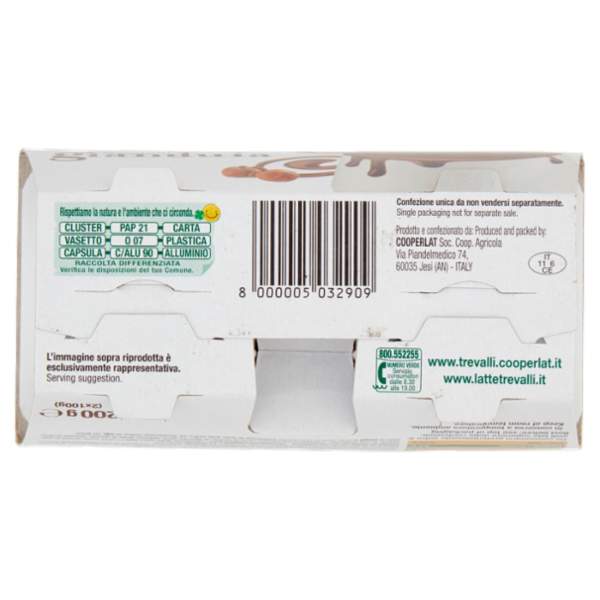 treValli i Dessert al latte Panna Cotta al gusto di gianduia 2 x 100 g