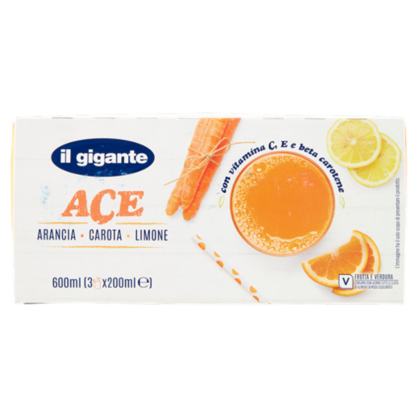 IL GIGANTE ACE Arancia Carota Limone 3 x 200 ml