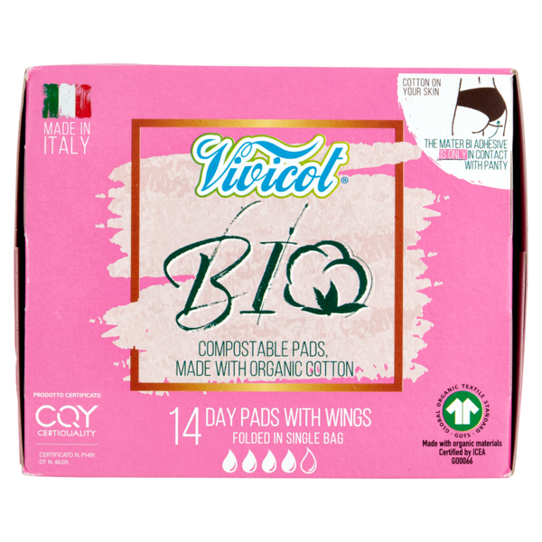 Vivicot Bio Assorbenti Giorno con Ali Ripiegati in Bustina 14 pz