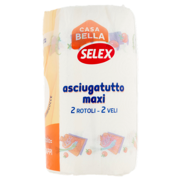 Selex Asciugatutto 2 Veli Maxi Rotolo 100 Strappi 2 Rotoli