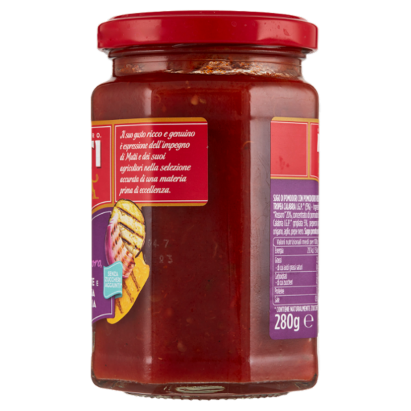 Mutti Sugo con Pomodoro Rossoro, Verdure Grigliate e con Cipolla Rossa di Tropea Calabria IGP 280 g