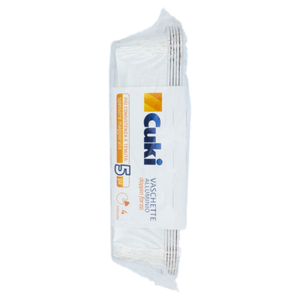 Cuki Cuoce Vaschette Alluminio doppia forza 4 Porzioni 5 pz