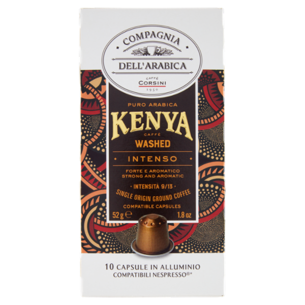Compagnia dell'Arabica Puro Arabica Kenya Caffè Washed 10 Capsule Compatibili 52 g