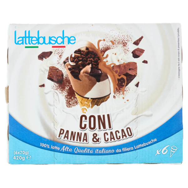 lattebusche Coni panna & cacao 6 x 70 g