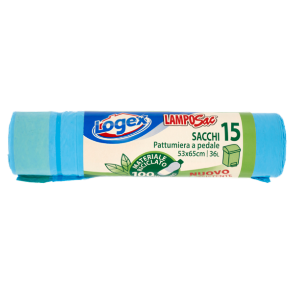 Logex LampoSac Sacchi Pattumiera a pedale 53x65cm 36L 15 pz