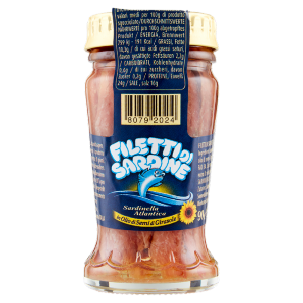 L'Isola d'Oro Filetti di Sardine in Olio di Semi di Girasole 90 g