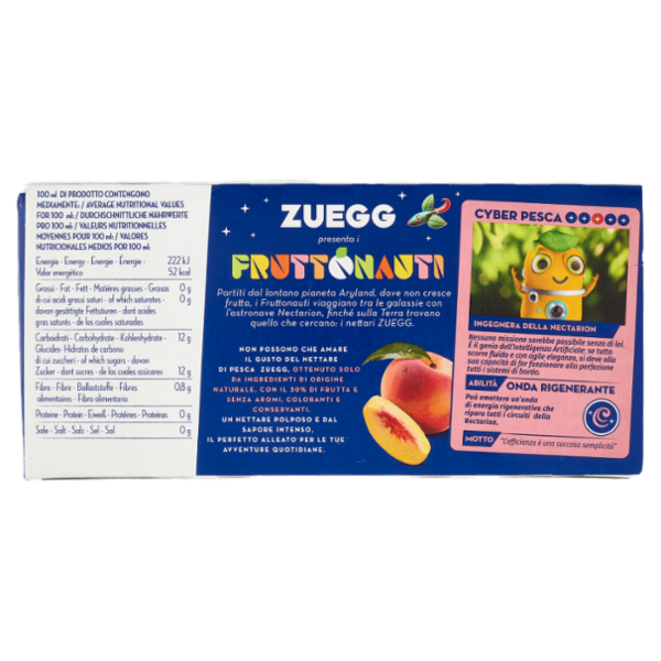 Zuegg Solo Ingredienti naturali* Succo e Polpa di Pesca 3 x 200 ml