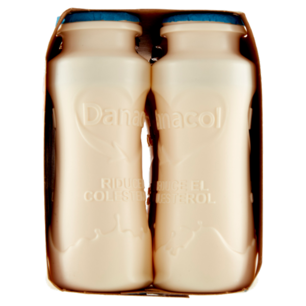 DANACOL Yogurt da bere, Riduce il Colesterolo grazie agli Steroli Vegetali, Bianco Naturale, 8x100g