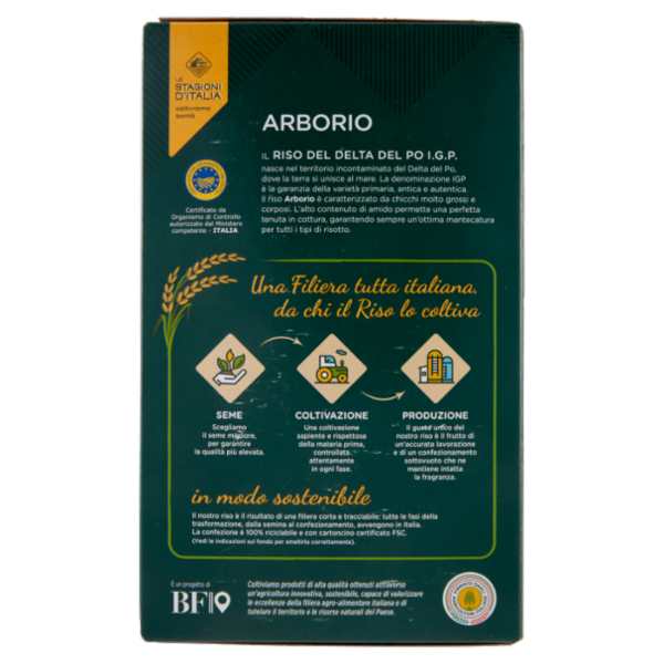 Le Stagioni d'Italia Riso del Delta del Po I.G.P. Arborio 1 Kg