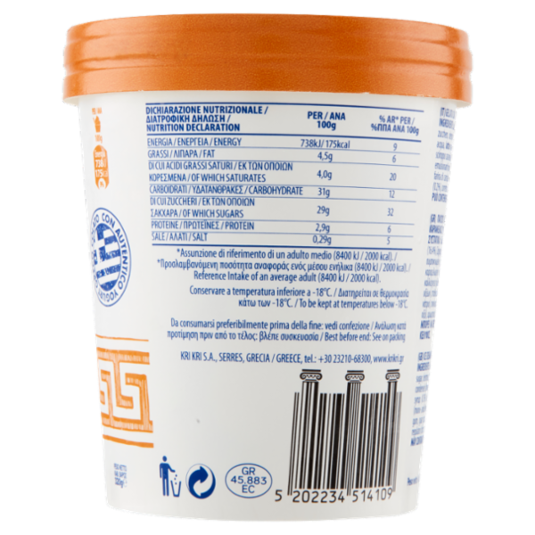 Kri Kri Frozen yogurt Greco Caramello Salato 320 g