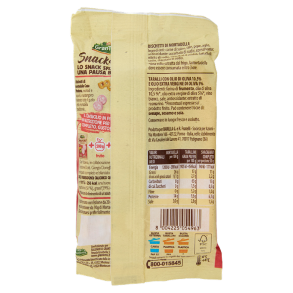 Casa Modena Snack & Vai! Dischetti di Mortadella e Tarallini Gran Pavesi 50 g