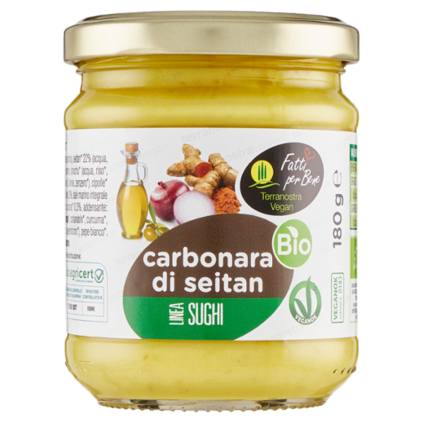 Terranostra Vegan Linea Sughi carbonara di seitan Bio 180 g
