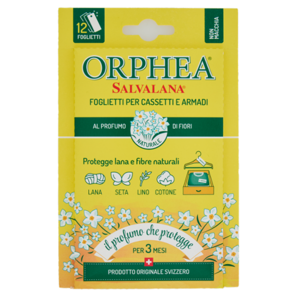 Orphea Salvalana Foglietti per Cassetti e Armadi al Profumo di Fiori 12 pz