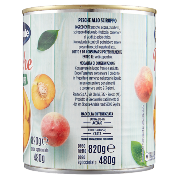 IL GIGANTE Pesche allo Sciroppo 820 g