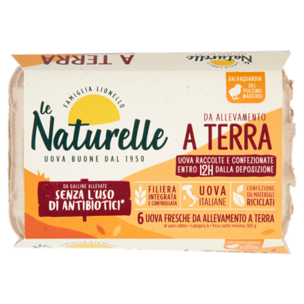 le Naturelle 6 Uova Fresche da Allevamento a Terra 300 g
