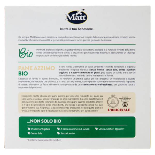 Matt non solo pane Pane Azzimo bio 400 g