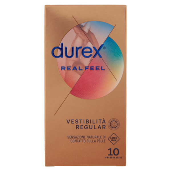 Durex Preservativi Real Feel Senza Lattice, 10 Profilattici