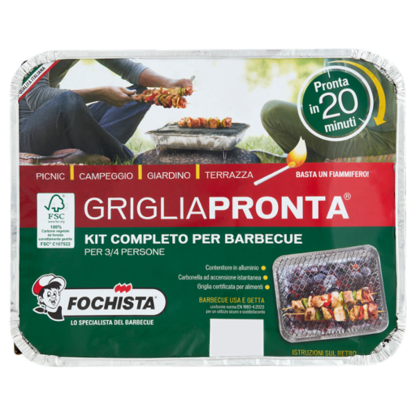 Fochista Grigliapronta Kit Completo per Barbecue 1 pz
