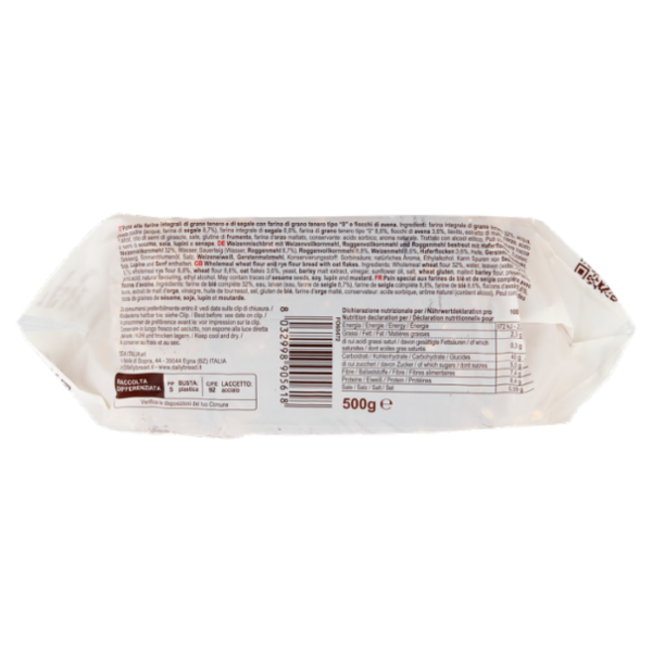 DailyBread Integrale Pane con Fiocchi d'Avena 500 g