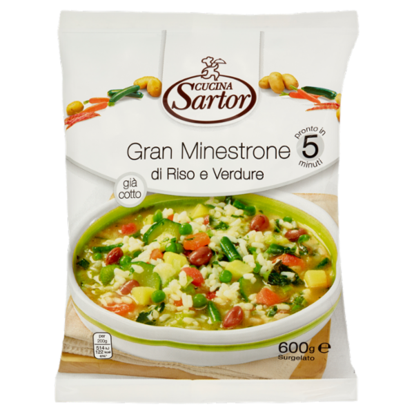 Cucina Sartor Gran Minestrone di Riso e Verdure Surgelato 600 g