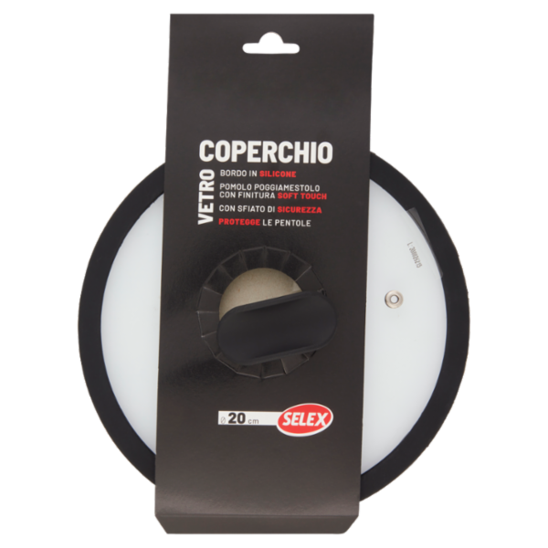 Selex Coperchio in Vetro con Pomolo Poggiamestolo 20 cm