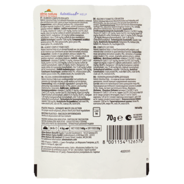 almo nature holistic Digestive Help Adult Cat con Pollame 70 g