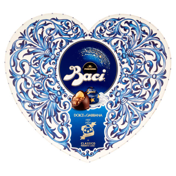BACI PERUGINA Classico Cioccolatini fondenti ripieni al gianduia e nocciole scatola maxi cuore 150g