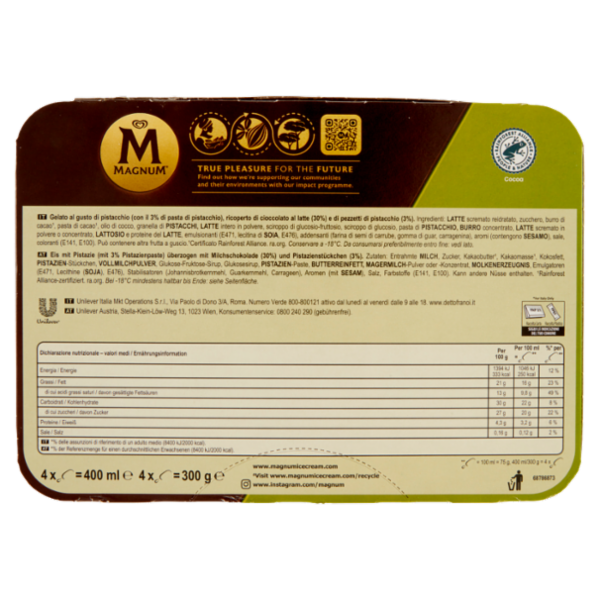 Magnum 4 Gelati Pistacchio 300 g