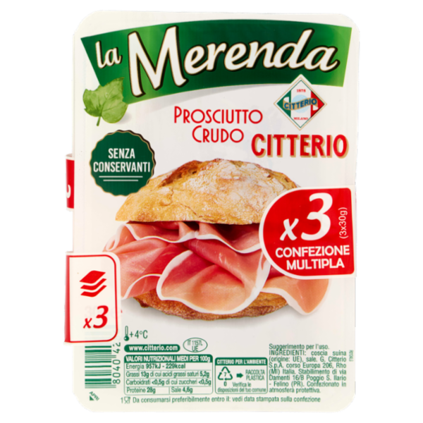 Citterio La Merenda Prosciutto Crudo 3 x 30 g