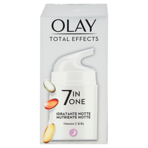 Olay Crema Viso Notte Total Effects 7in1 - Idratante e Nutriente - Vitamine C & B3 - 50 ml