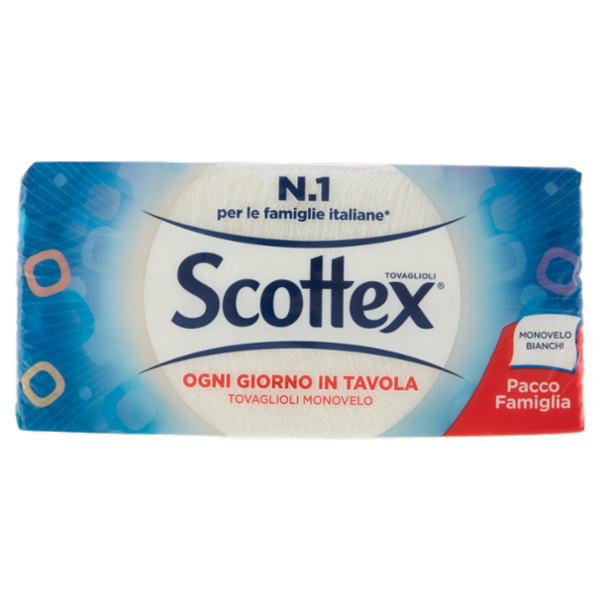 Scottex Tovaglioli Monovelo Bianchi Pacco Famiglia