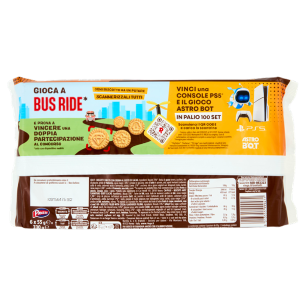 Ringo Cacao Biscotti Farciti con Crema Cacao Snack Merenda 6 porzioni, 330g Limited edition Netflix