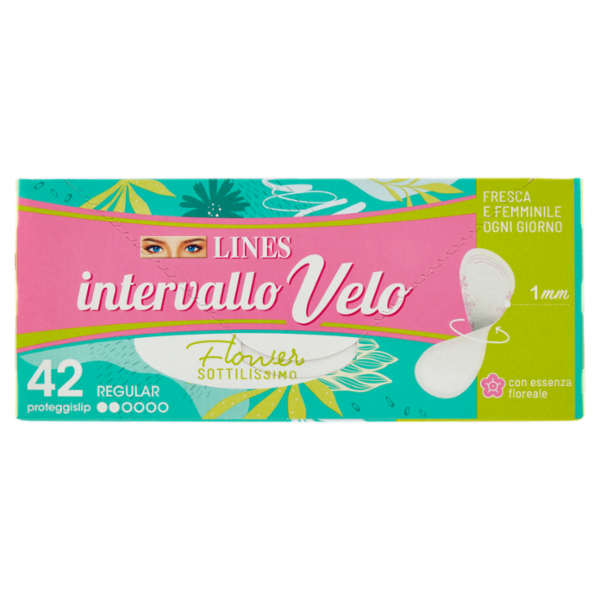 Lines intervallo Velo Flower proteggislip Regular 42 pz