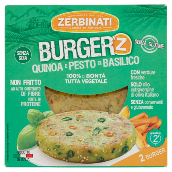 Zerbinati Burger'Z Quinoa, e Pesto di Basilico 2 x 110 g