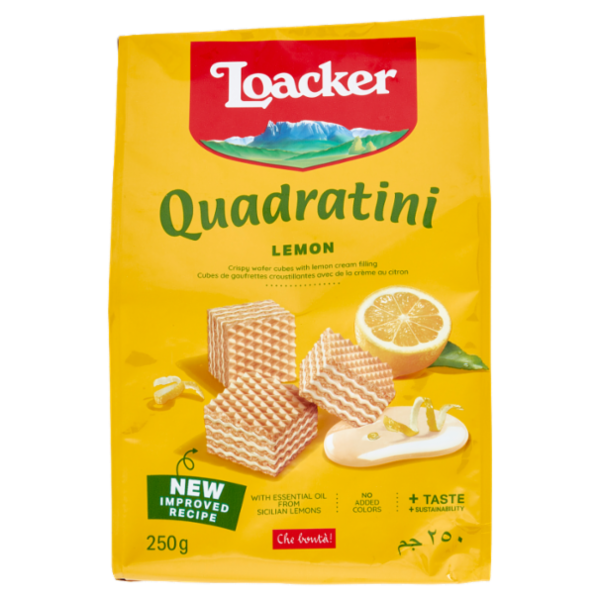 Loacker Wafer Quadratini Lemon con crema al limone wafers 250 g