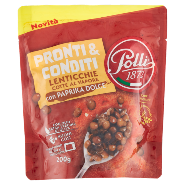 Polli Pronti & Conditi Lenticchie Cotte al Vapore con Paprika Dolce 200 g