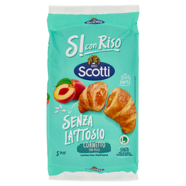 Riso Scotti Si con Riso Senza Lattosio Cornetto con pesca 5 x 48 g