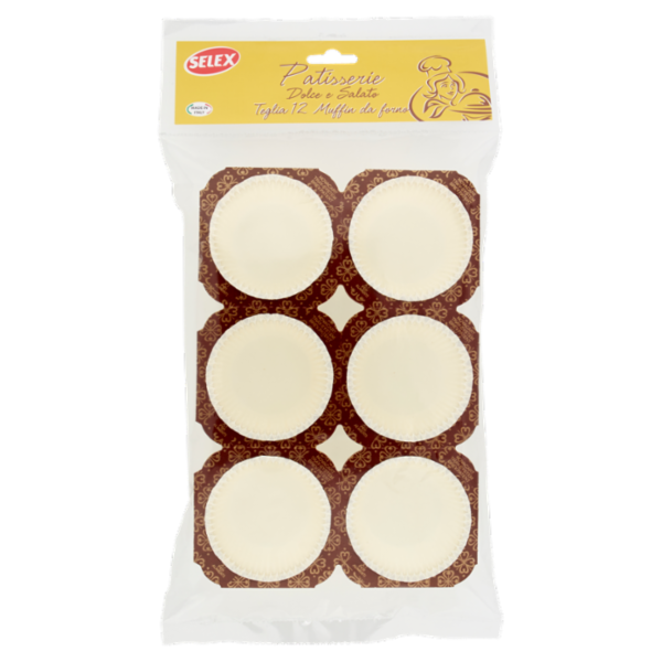 Selex Patisserie 12 Stampi per Muffins in Carta da Forno