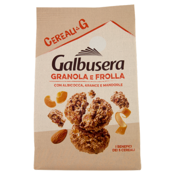 Galbusera Cereali G Granola e Frolla con Albicocca, Arance e Mandorle 300 g