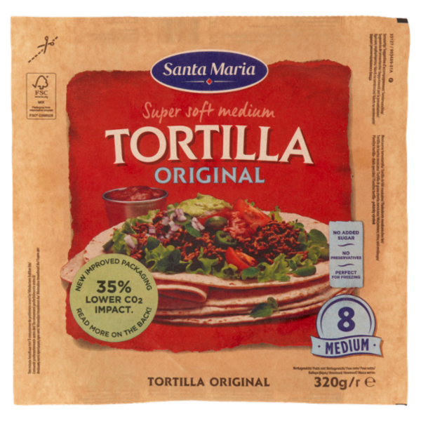 Santa Maria Super soft medium Tortilla Original 8 Medium 320 g