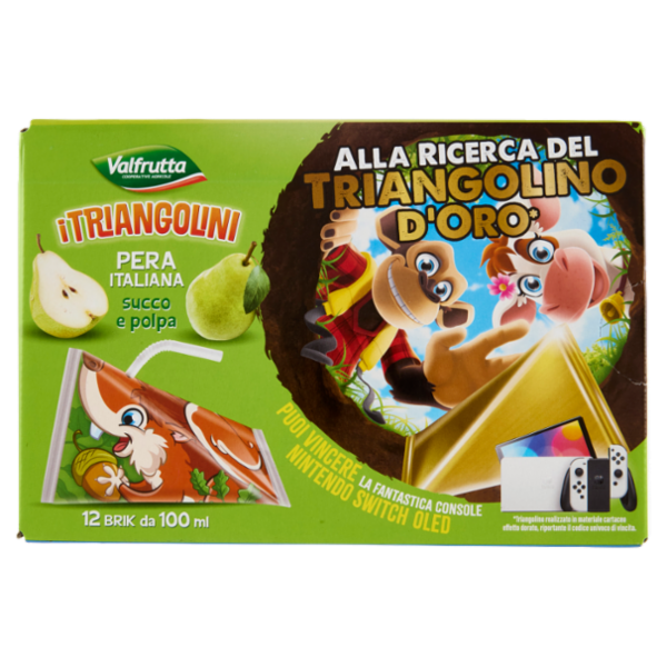 Valfrutta i Triangolini Pera Italiana succo e polpa Brik 12 x 100 ml
