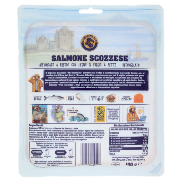 The Icelander Salmone Scozzese Affumicato con Legno di Faggio 100 g