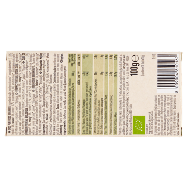 alce nero Brodo Vegetale Dadi 10 x 10 g