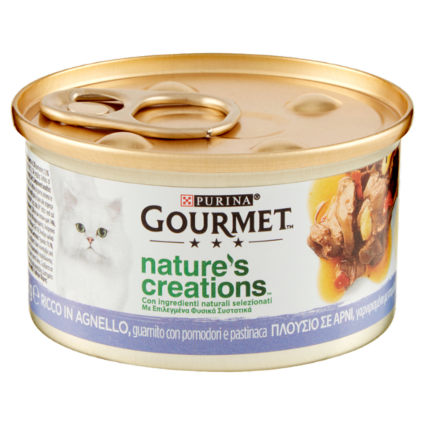 PURINA GOURMET Nature's Creations Ricco in Agnello guarnito con pomodori e pastinaca 85g