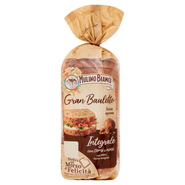 Mulino Bianco Gran Bauletto Pane Integrale con Semi e noci 465g