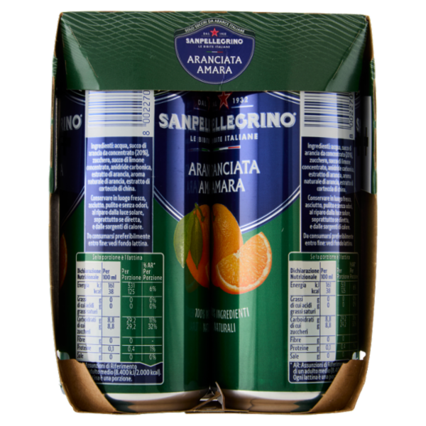 SANPELLEGRINO Naturali Aranciata Amara 33cl x 4