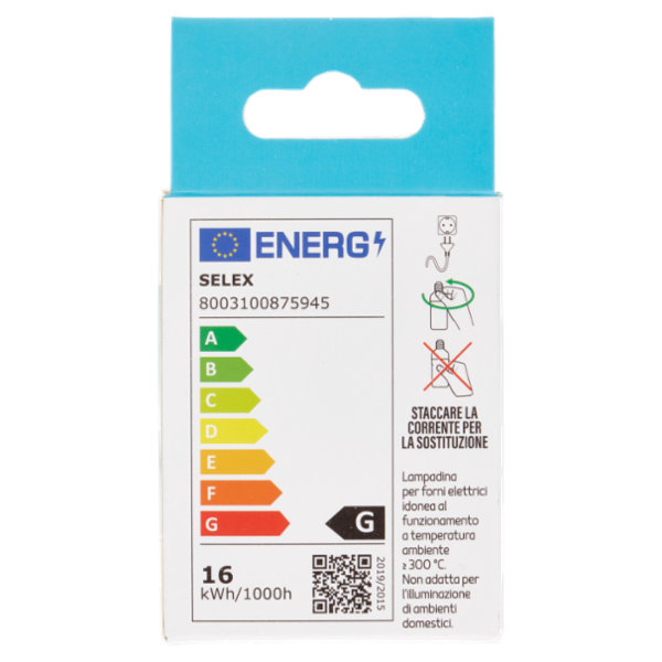 Selex Lampadina Incandescenza Pera Forno E14 16W Luce Calda