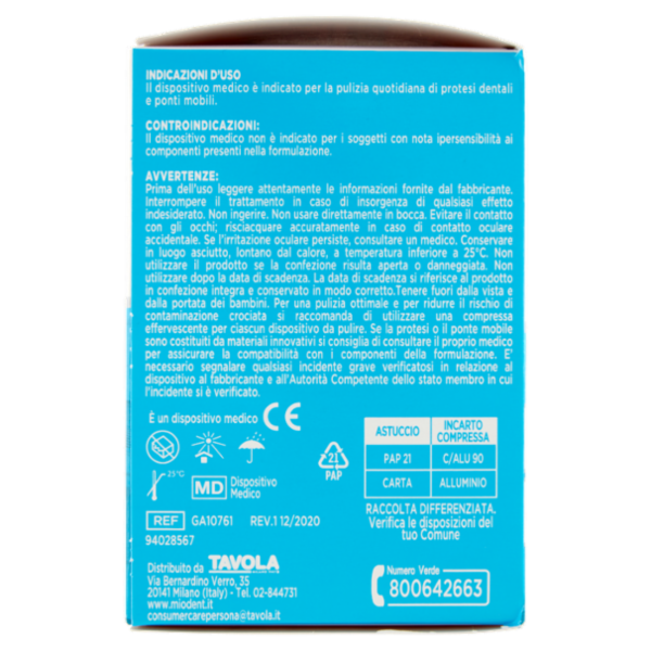 Miodent Care for you Pulizia Profonda Compresse Effervescenti per Protesi Dentali 56 pz