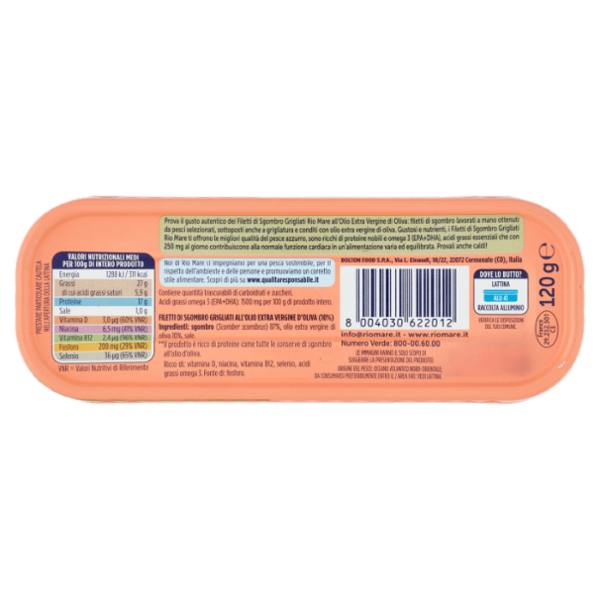 Rio mare Filetti di Sgombro Grigliati all'Olio Extra Vergine di Oliva 120 g